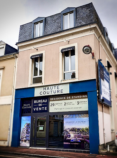 Façade bureau de vente "Haute Couture" 2 rue Auvray